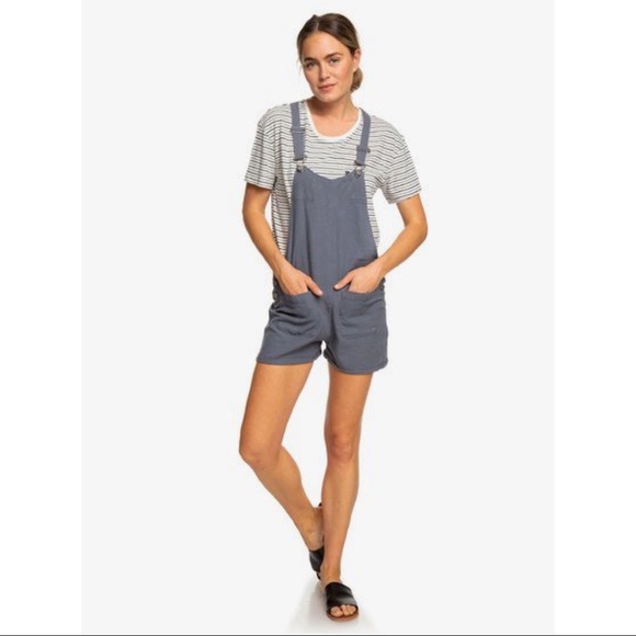 Roxy Compass Direction Linen Dungaree Romper - Picture 5 of 7